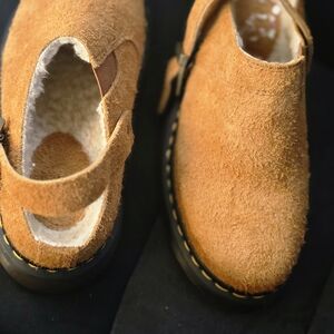 Dr. Martens Camel Suede Clogs